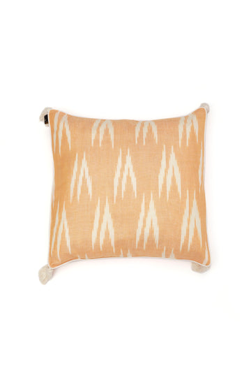 Set of 2: Peach Ikat Cotton Cushion Covers